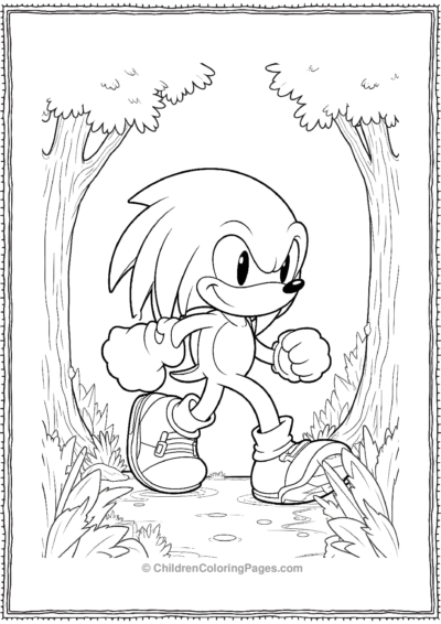 Knuckles Running Through A Jungle Free PDF Printable