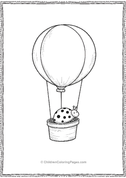 Ladybug In A Hot Air Balloon Basket Free PDF Printable