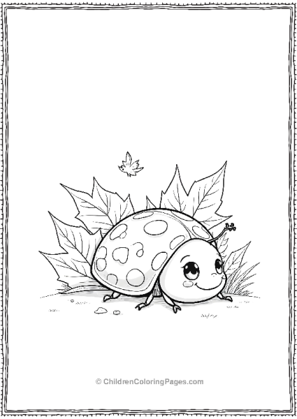 Ladybug In Autumn Leaves Free PDF Printable