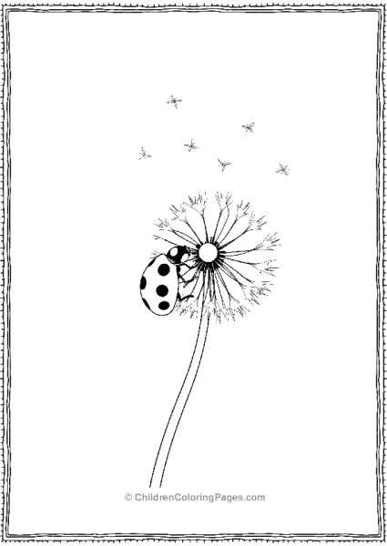 Ladybug On A Dandelion Seed Free PDF Printable