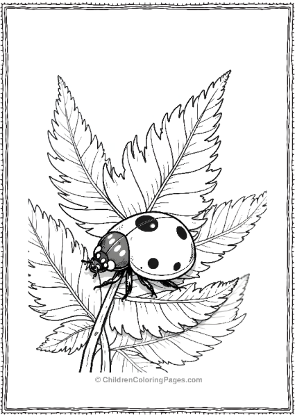 Ladybug On A Fern Leaf Free PDF Printable