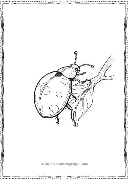 Ladybug On A Leaf Free PDF Printable