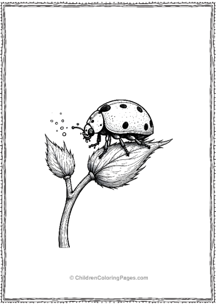 Ladybug On A Plant Stem Free PDF Printable