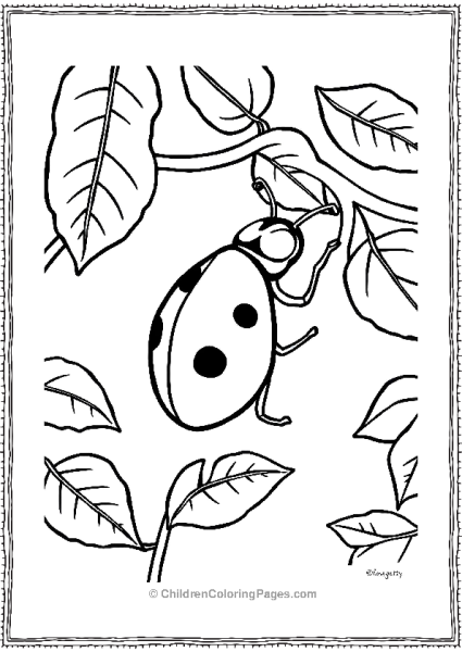 Ladybug On A Vine Free PDF Printable