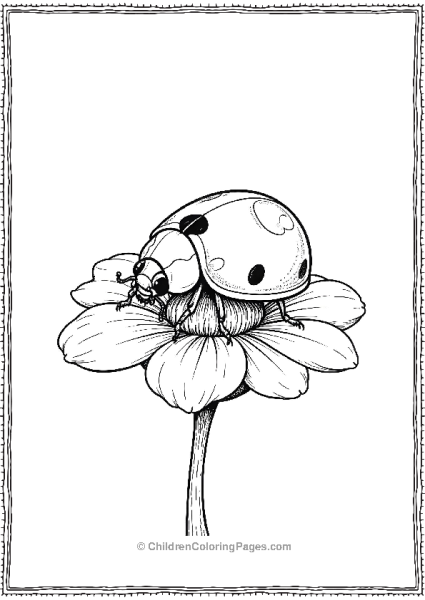 Ladybug On Flower Free PDF Printable