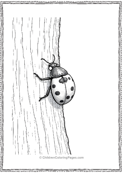 Ladybug On Tree Bark Free PDF Printable