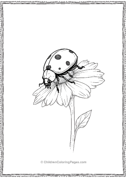 Ladybug Resting On A Daisy Free PDF Printable