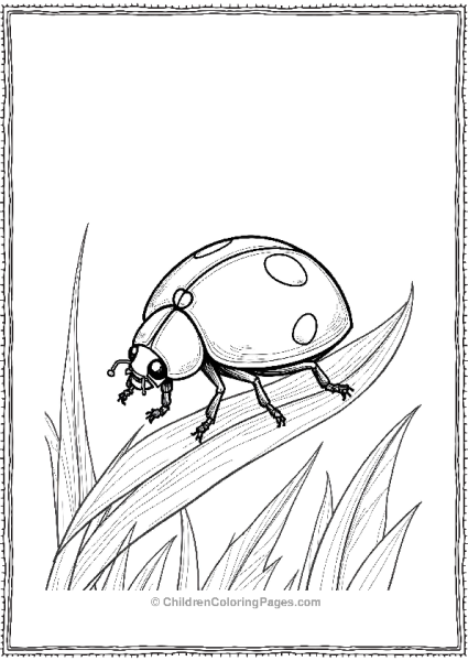 Ladybug Walking On A Blade Of Grass Free PDF Printable