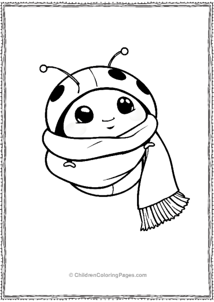 Ladybug Wearing A Tiny Scarf Looking Cozy Free PDF Printable