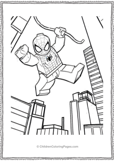 Lego-Spider-Man-Flying-Mid-Air Free PDF Printable