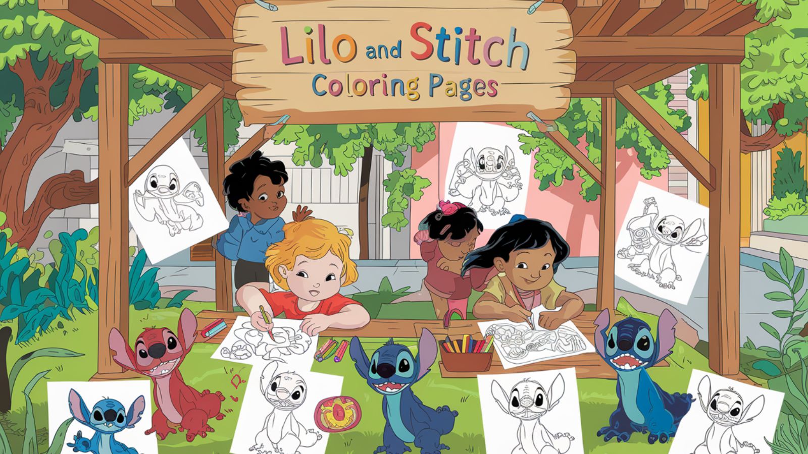 Lilo And Stitch Coloring Pages – Free Printable PDFs For Kids 🌺🎈🌊💗