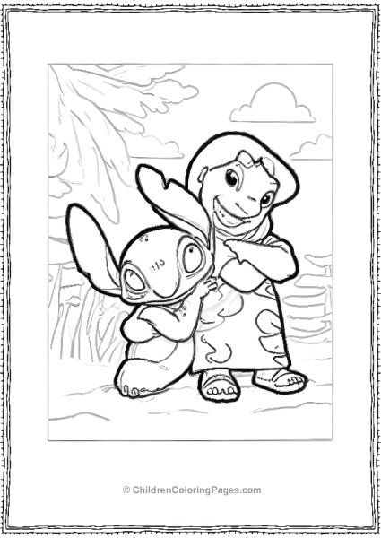 Lilo And Stitch Posing Together  Free PDF Printable