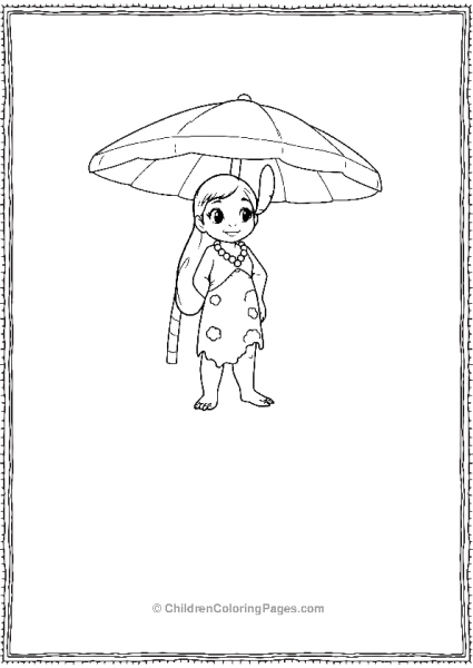 Lilo Holding An Umbrella Free PDF Printable