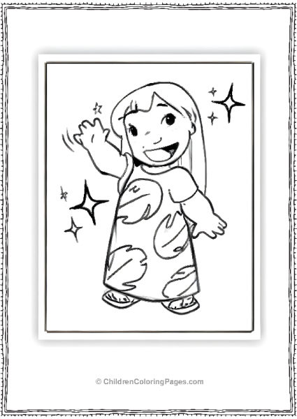 Lilo Waving Free PDF Printable