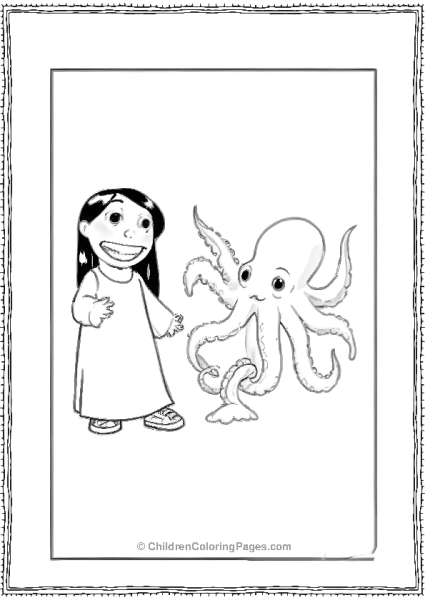 Lilo With An Octopus Free PDF Printable