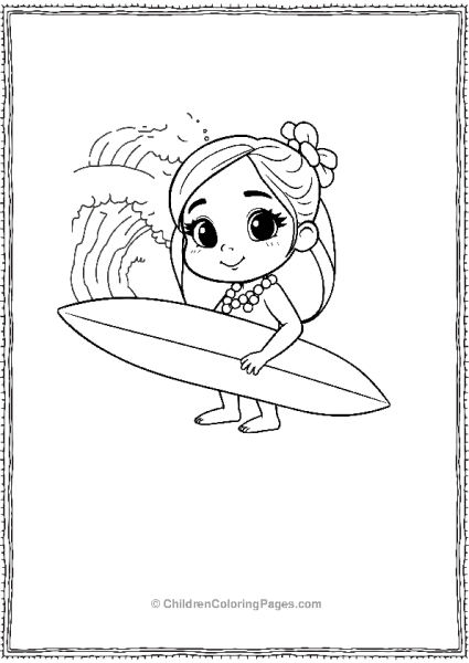 Lilo S Friend With Her Surfboard Free PDF Printable