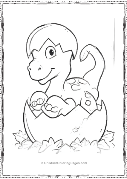 Little Foot Hatching From An Egg Free PDF Printable