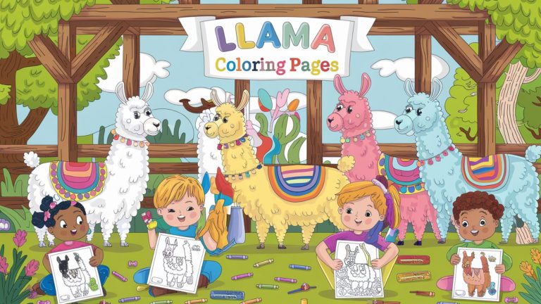 Llama Coloring Pages