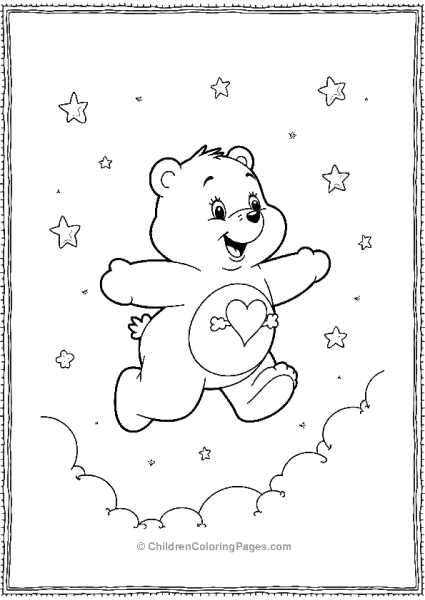 Love A Lot Bear Coloring Page Free PDF Printable