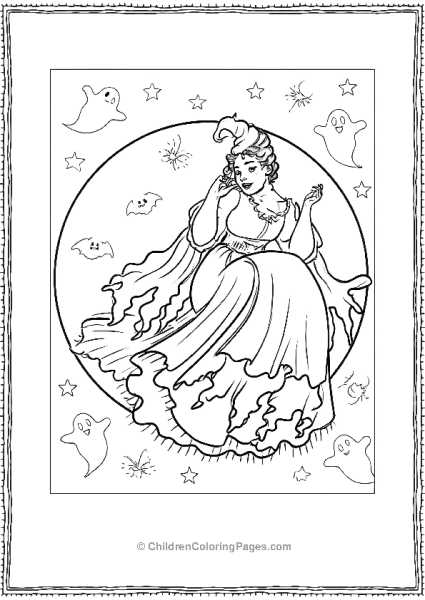 Marry Sanderson Flying In Front Of A Full Moon Free PDF Printable