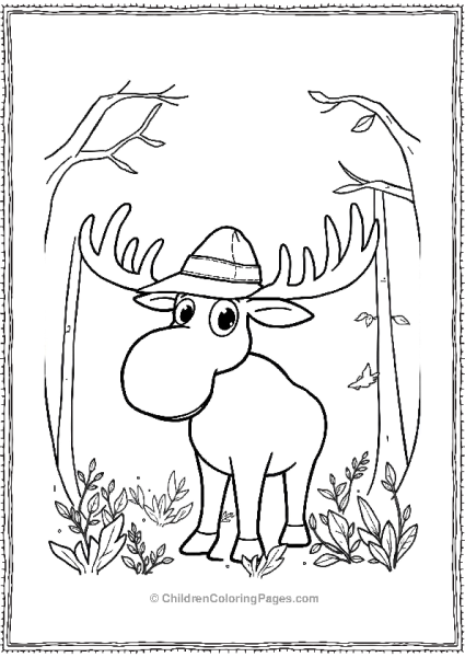 Moose Wearing A Sun Cap Free PDF Printable