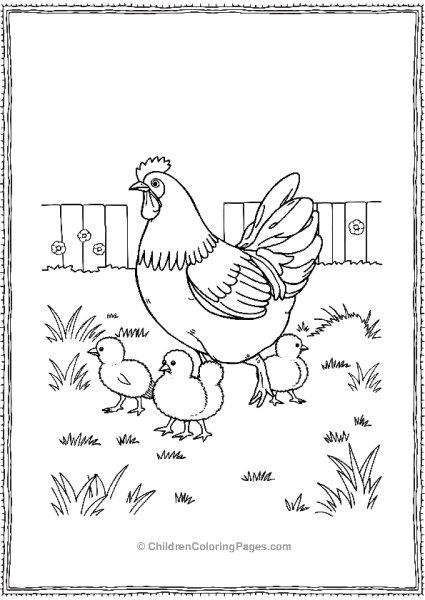 Mother Chicken With Chics Free PDF Printable