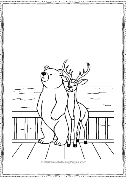 Noah’s Ark Bear And Deer On Deck Free PDF Printable