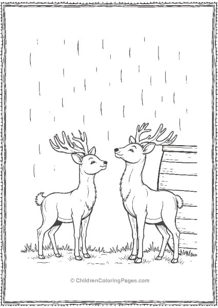 Noah’s Ark Deer Watching Rain Free PDF Printable