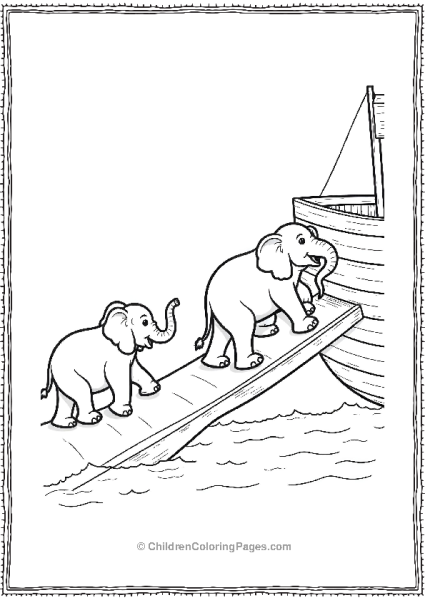 Noah’s Ark Elephants Boarding The Ship Free PDF Printable