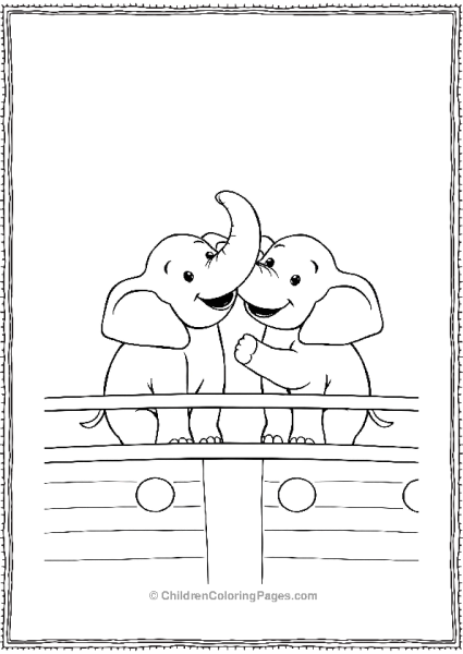 Noah’s Ark Elephants Hugging Free PDF Printable