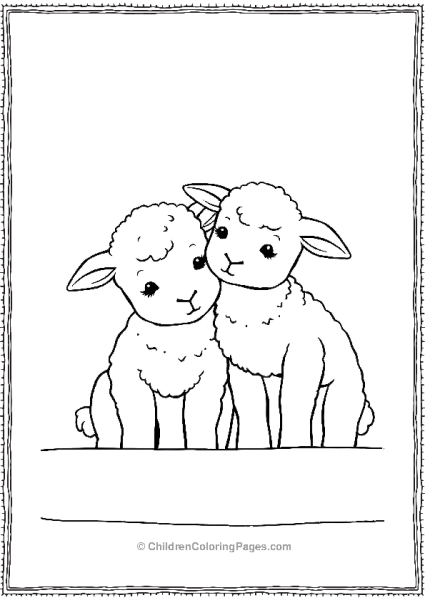 Noah’s Ark Gentle Lambs Nuzzling Each Other Free PDF Printable