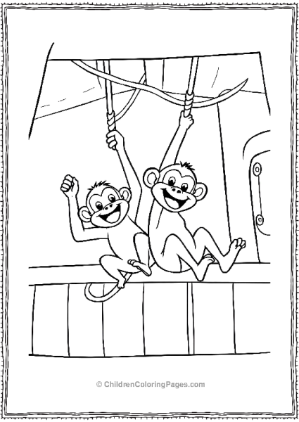 Noah’s Ark Monkeys Swinging On Ropes Free PDF Printable