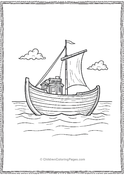 Noah’s Ark Setting Sail Outline Free PDF Printable