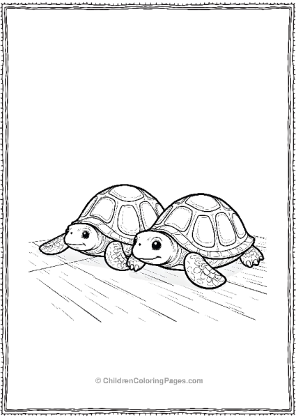 Noah’s Ark Turtle Pair Resting Free PDF Printable