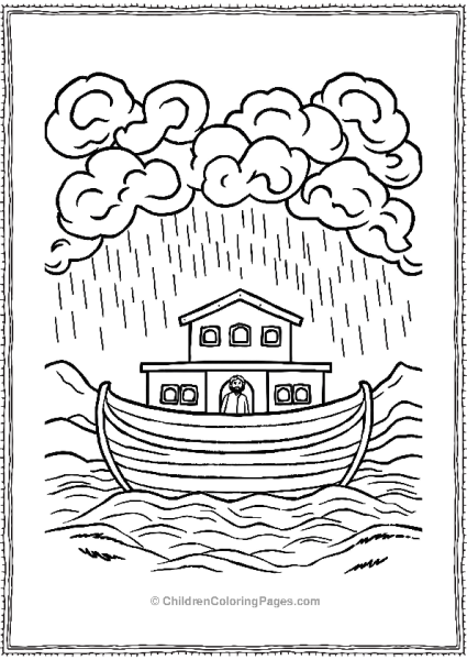 Noah’s Ark Under A Rainy Sky Free PDF Printable