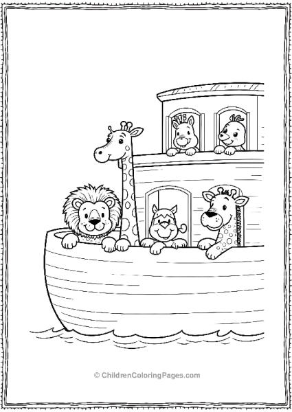 Noah’s Ark With Animals Peeking Out Free PDF Printable