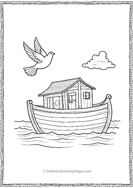 Noah’s Ark With Dove Flying Above Free PDF Printable