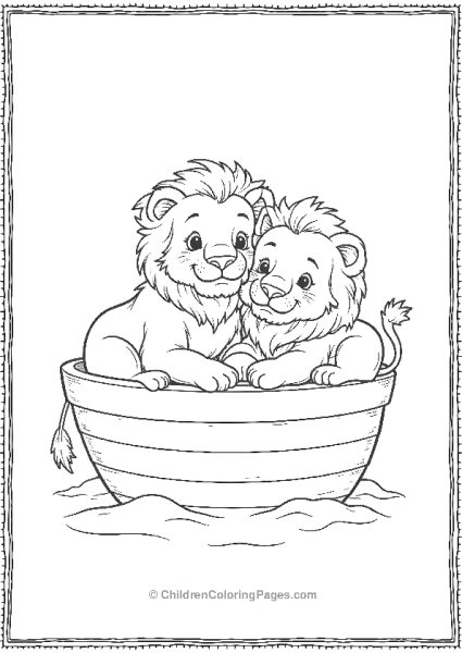 Noah’s Ark With Lion Cubs Free PDF Printable