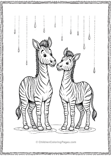 Noah’s Ark Zebras In Rain Free PDF Printable