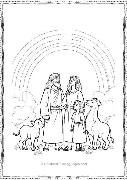 Noah’s Family And The Rainbow Free PDF Printable