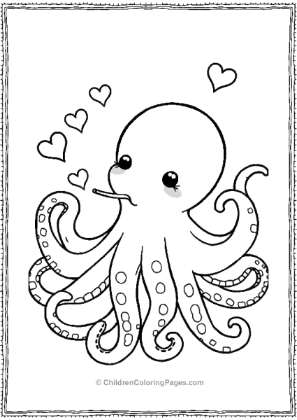 Octopus Blowing Heart Bubbles Free PDF Printable