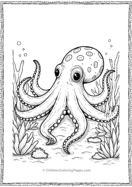 Octopus Camouflaged Against A Coral Free PDF Printable