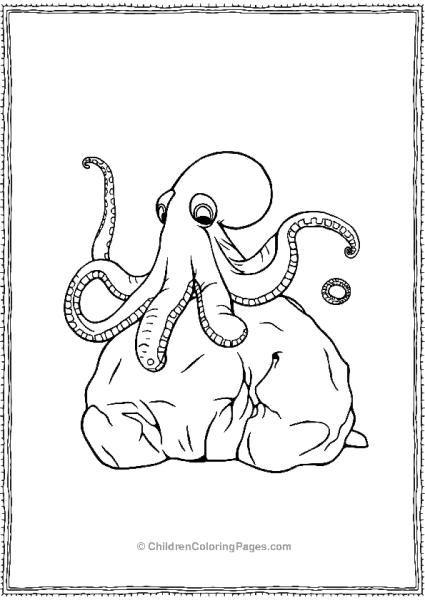 Octopus Crawling Over A Rock Free PDF Printable