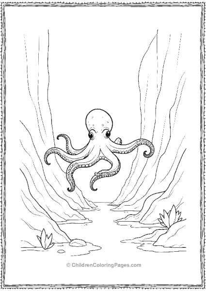 Octopus Drifting Underwater Free PDF Printable