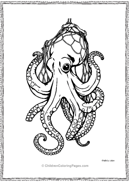 Octopus Entangled In Net Free PDF Printable