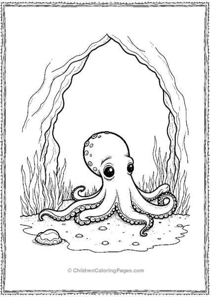 Octopus Exploring A Cave Free PDF Printable