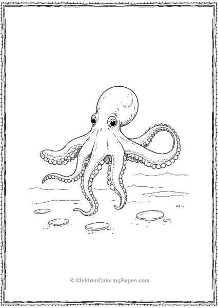 Octopus Gilding Above Sandy Bottom Free PDF Printable