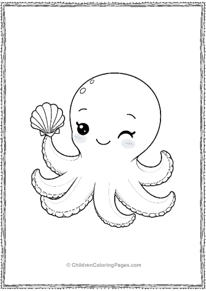 Octopus Holding A Seashell Up Its Ear Free PDF Printable