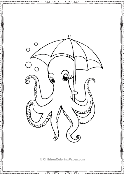 Octopus Holding An Umberella Free PDF Printable