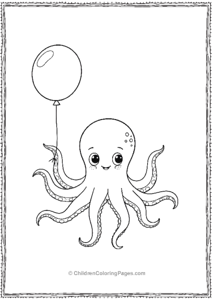 Octopus Holding Balloons Free PDF Printable